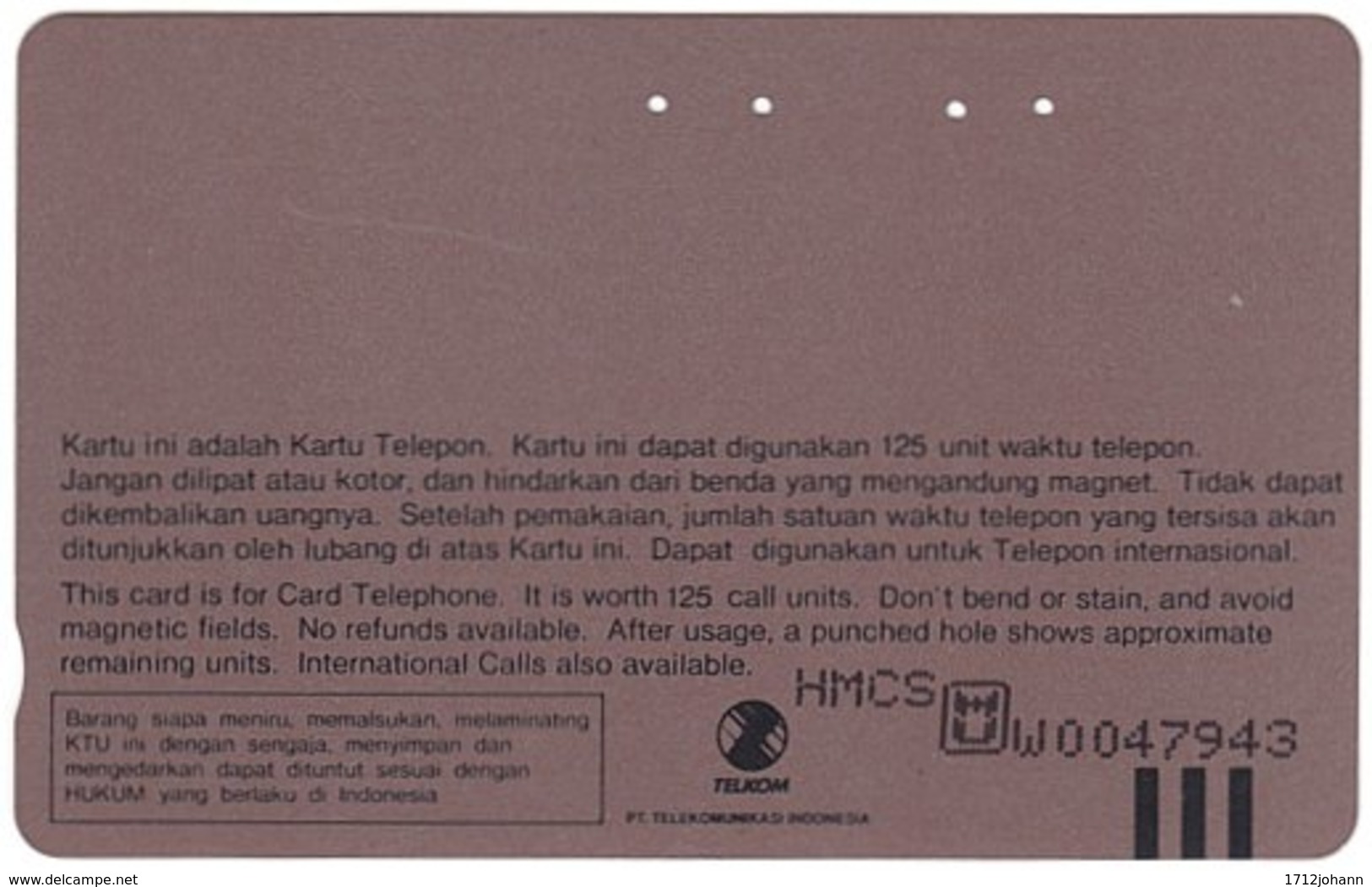 INDONESIA A-704 Magnetic Telkom - Animal, Kangaroo - Used - Indonesia