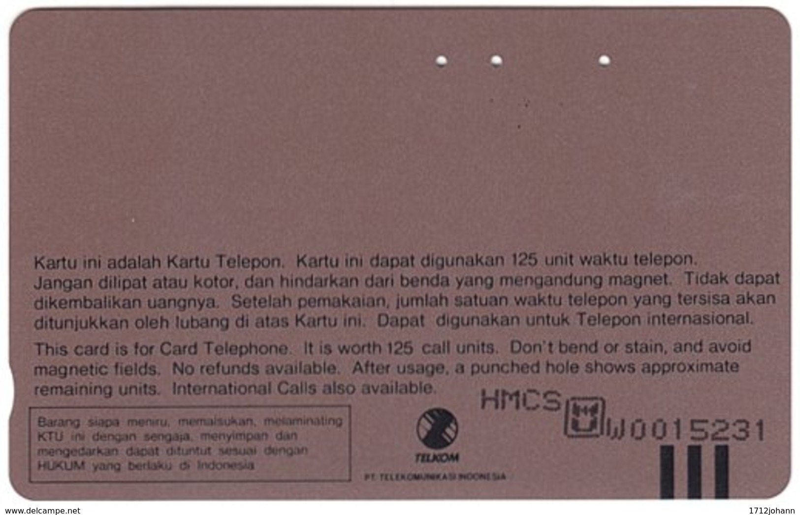 INDONESIA A-716 Magnetic Telkom - Animal, Kangaroo - Used - Indonesië