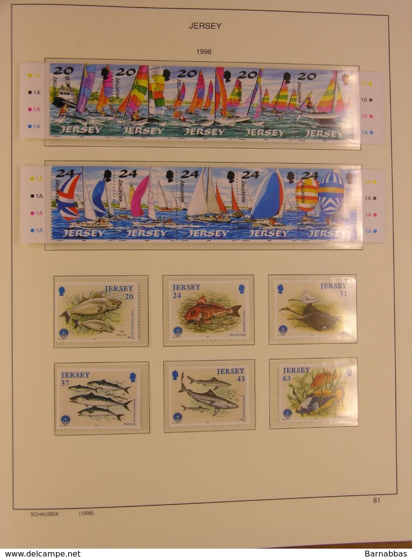 JERSEY Schaubek album years 1995-2001 - (3422) containing fine MNH. collection.