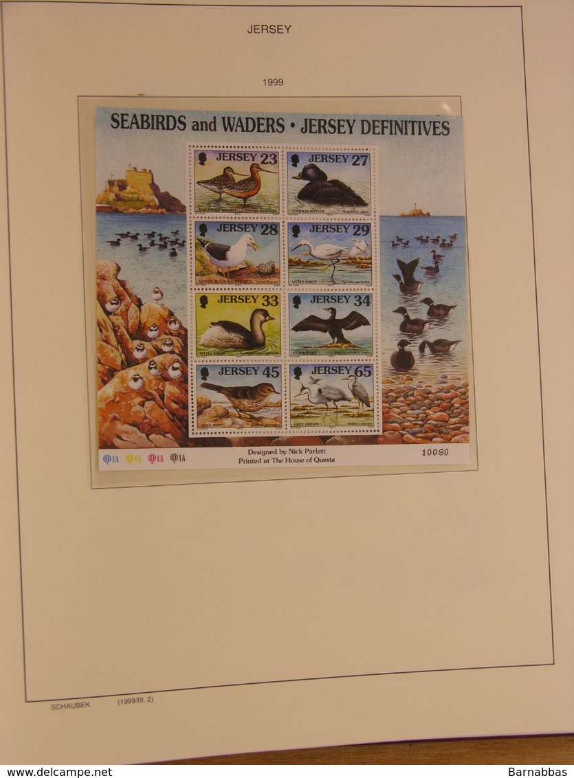 JERSEY Schaubek album years 1995-2001 - (3422) containing fine MNH. collection.