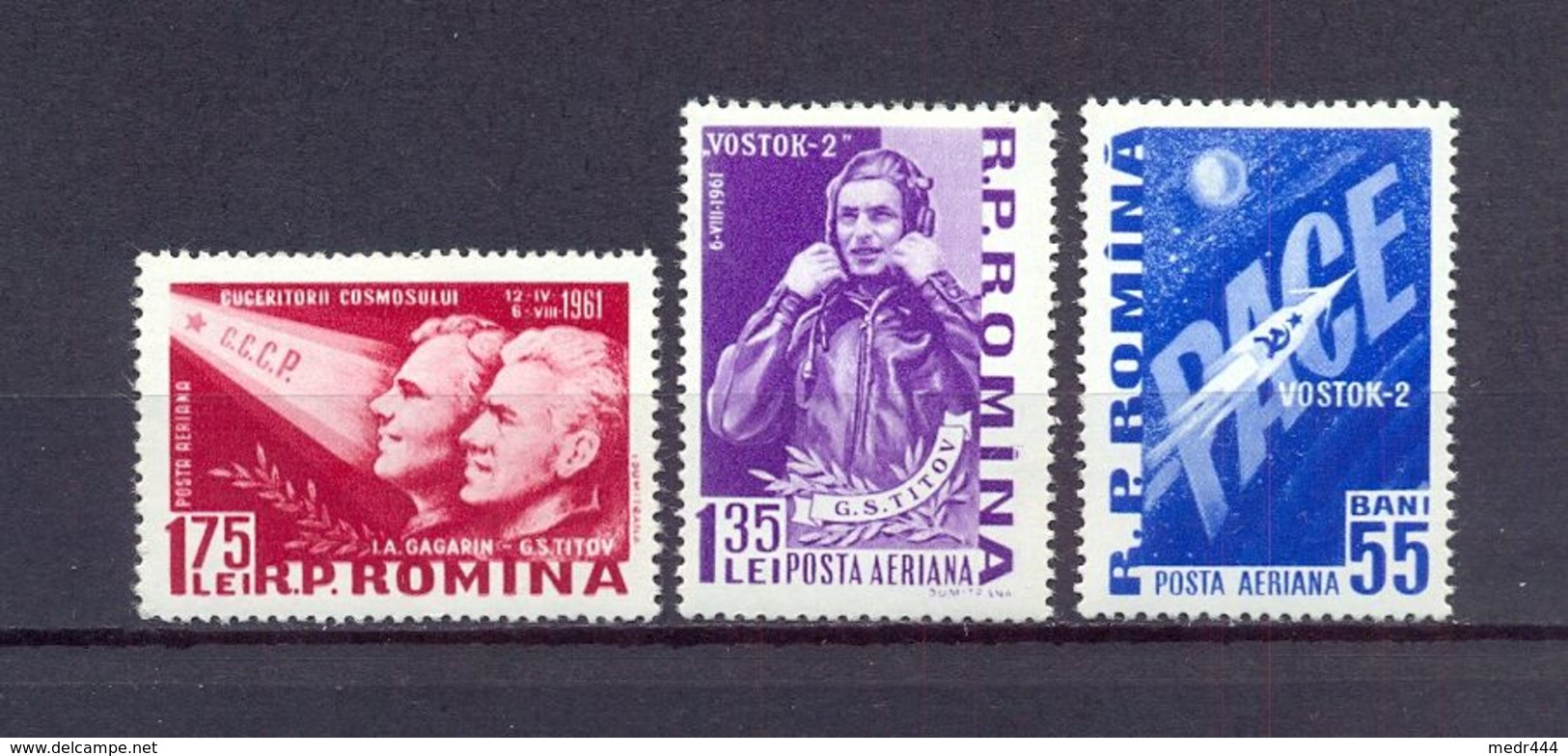 Romania 1961 - The 2nd Manned Soviet Space Mission - Stamps 3v - Complete Set - MNH** Excellent Quality - Unused Stamps