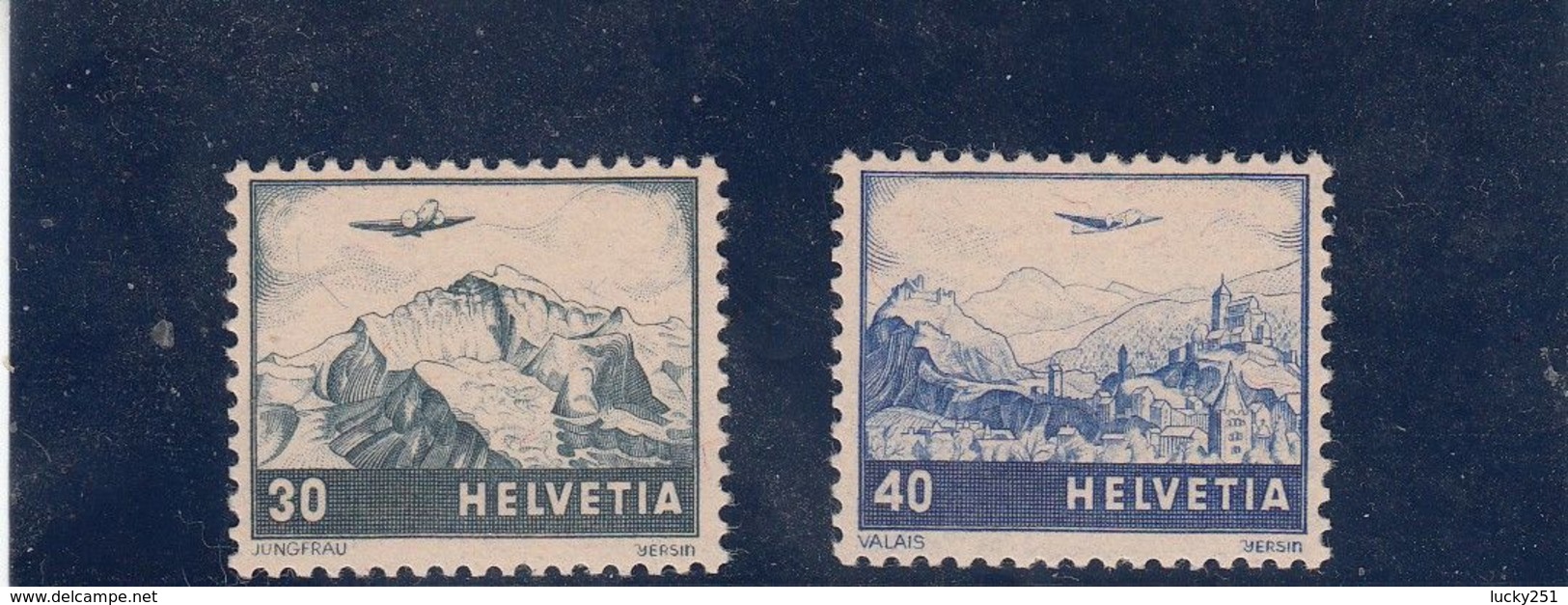 Suisse - P.A. - Neuf** - Année 1948 - N°YT 42/43** - Paysage - Ongebruikt