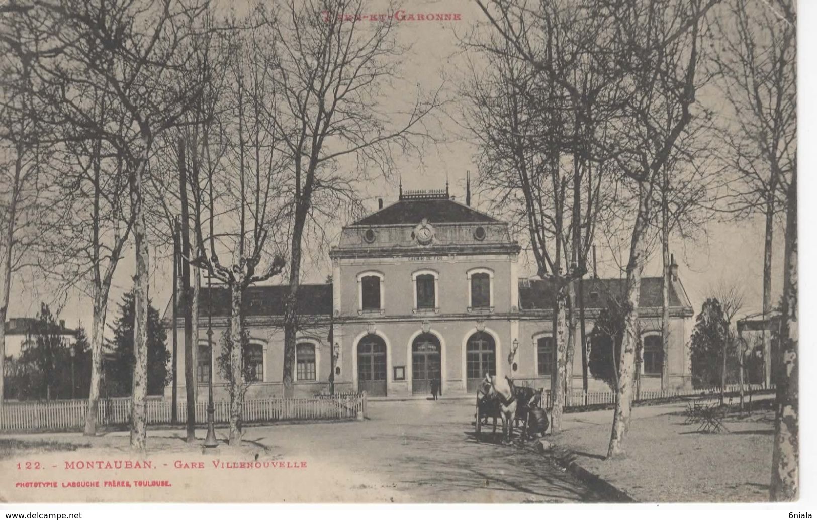 680 82  MONTAUBAN  GARE DE  VILLENOUVELLE Calèche Cheval  Tarn Et Garonne    Tampon Hôpital - Montauban