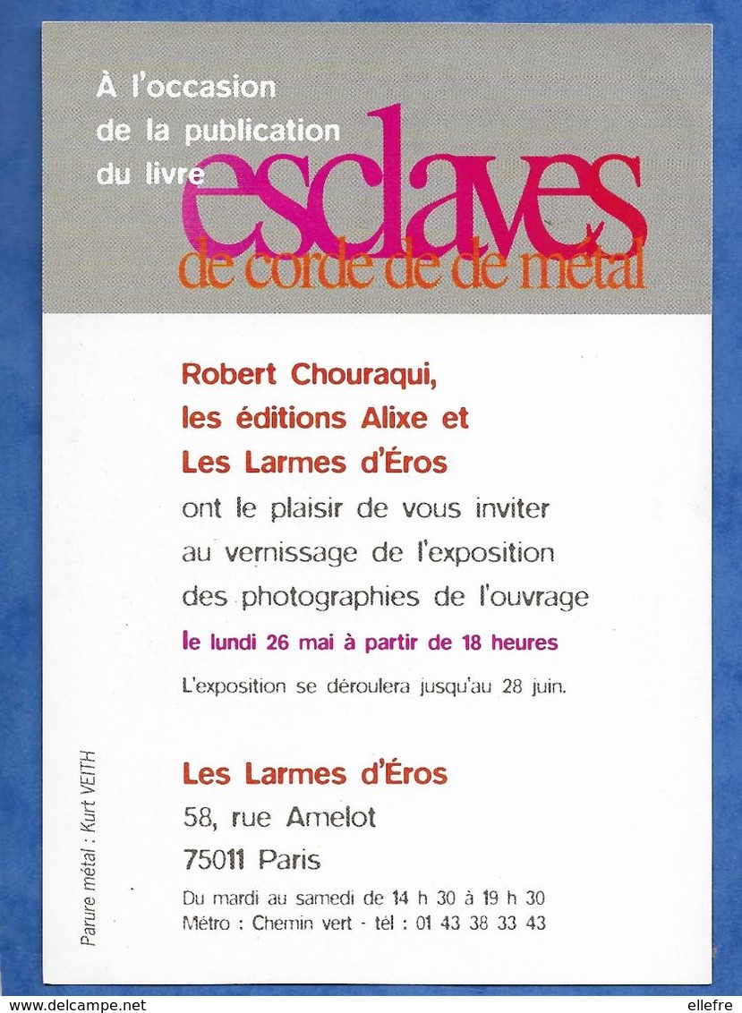 CPM Publicitaire Livre Esclaves De Corde Et De Métal Photographe Robert CHOURAQUI NU Féminin - Reclame