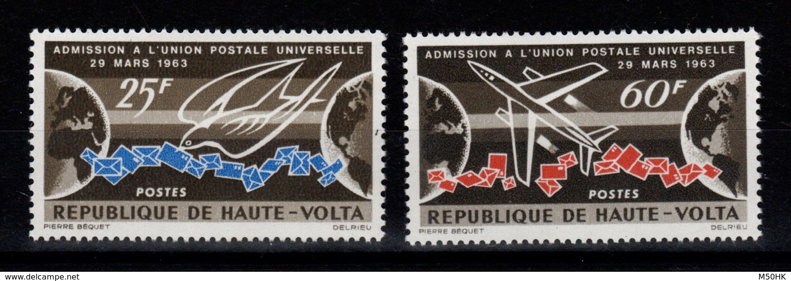 Haute Volta - YV 133 & 134 N** Complete, Admission à L'UPU - Haute-Volta (1958-1984)