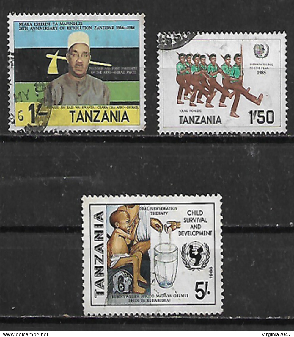 1984-6 Tanzania Revolucion-jovenes Soldados-niños ONU 3v. - Tansania (1964-...)
