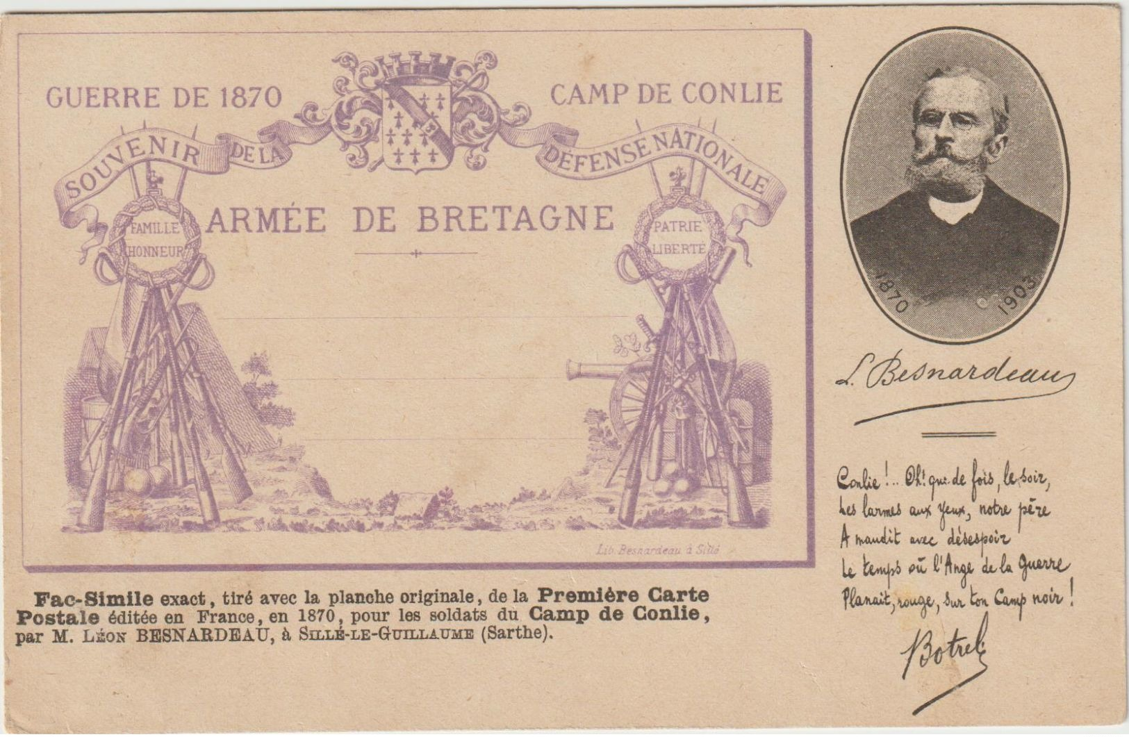 CPA   Guerre De 1870 Camp De Conlie Armee De Bretagne Rare - Bretagne