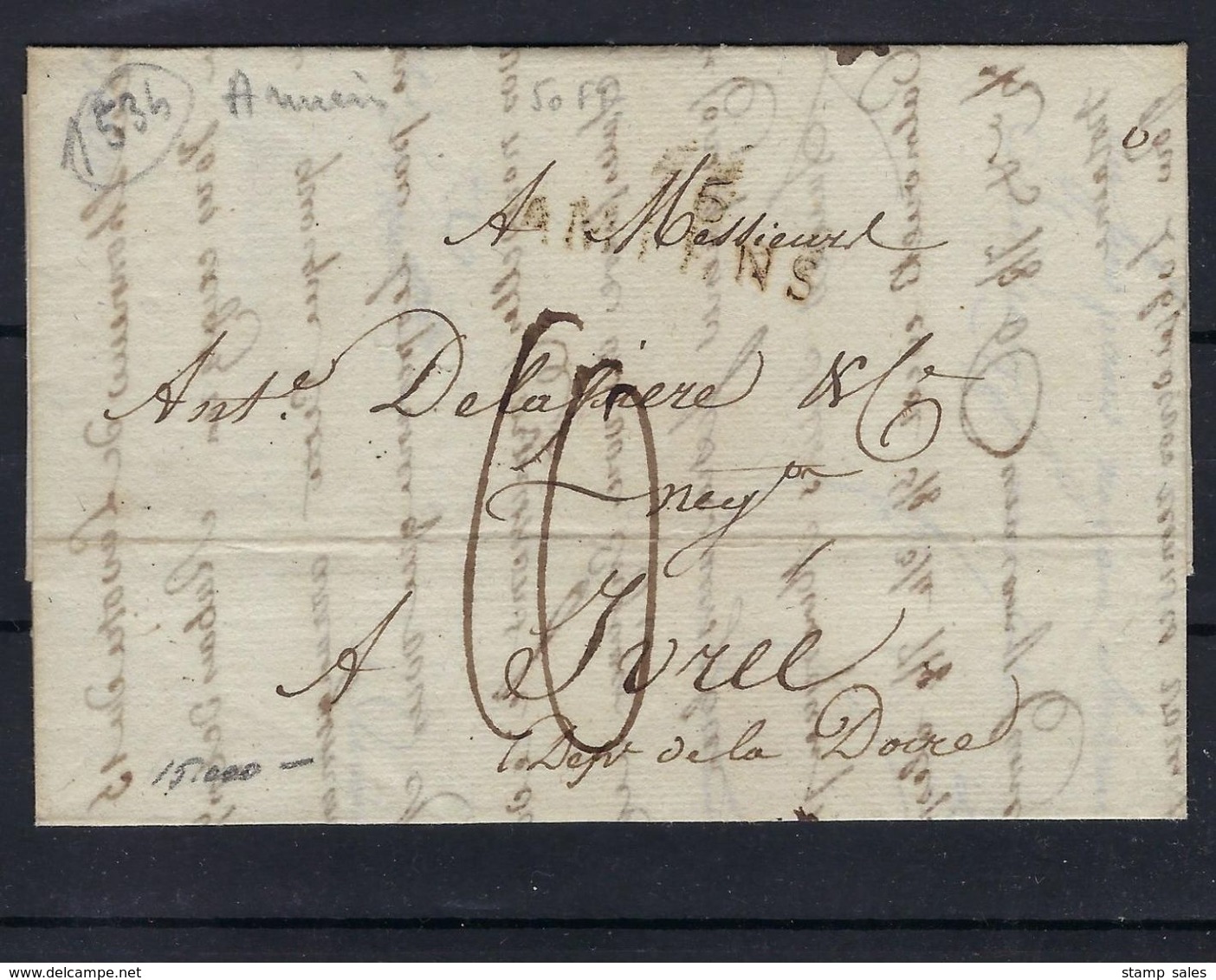 VOORLOPER 1811 VANUIT Amiens (France) NAAR Ivree Dep. Doire (Italy) - 1801-1848: Voorlopers XIX