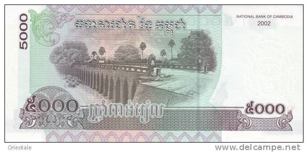 CAMBODIA P. 55b 5000 R 2002 UNC - Cambodja