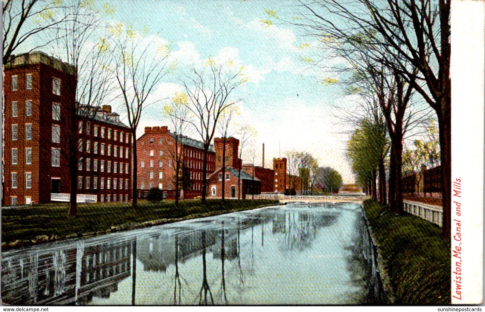 Maine Lewiston View Of Canal And Mills - Lewiston