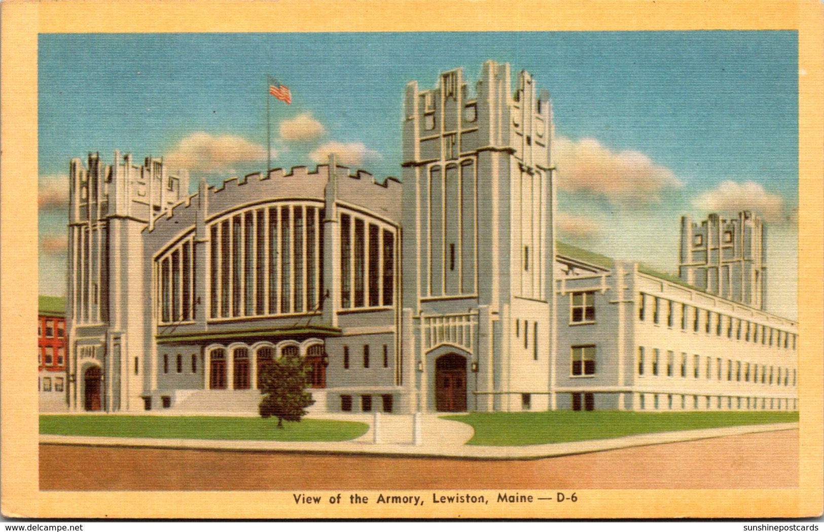 Maine Lewiston View Of The Armory Curteich - Lewiston