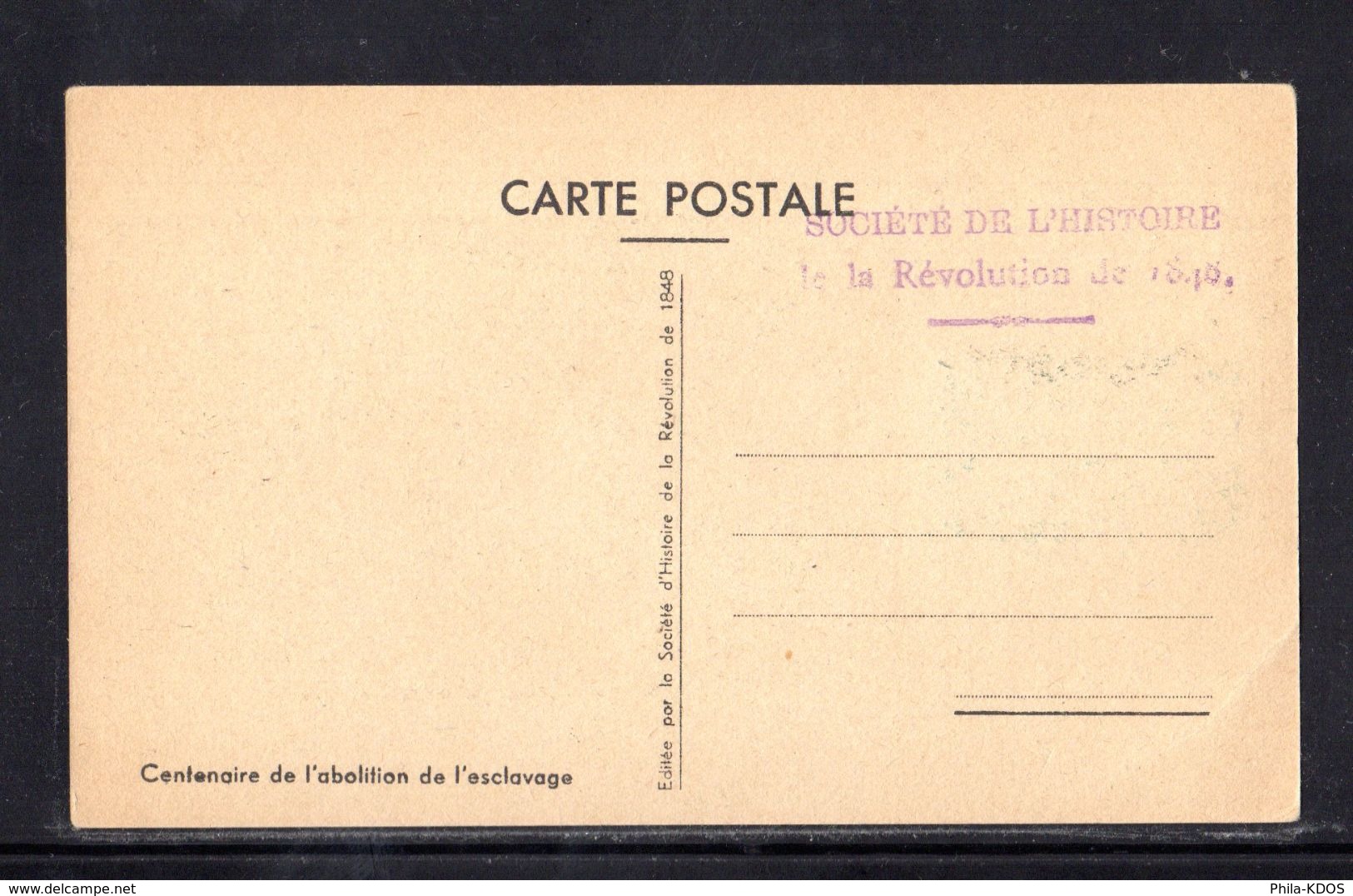 " 100 ANS DE L'ABOLITION DE L'ESCLAVAGE " Sur Carte Commémorative De 1948. N° YT 798. Parfait état. CM - 1940-1949