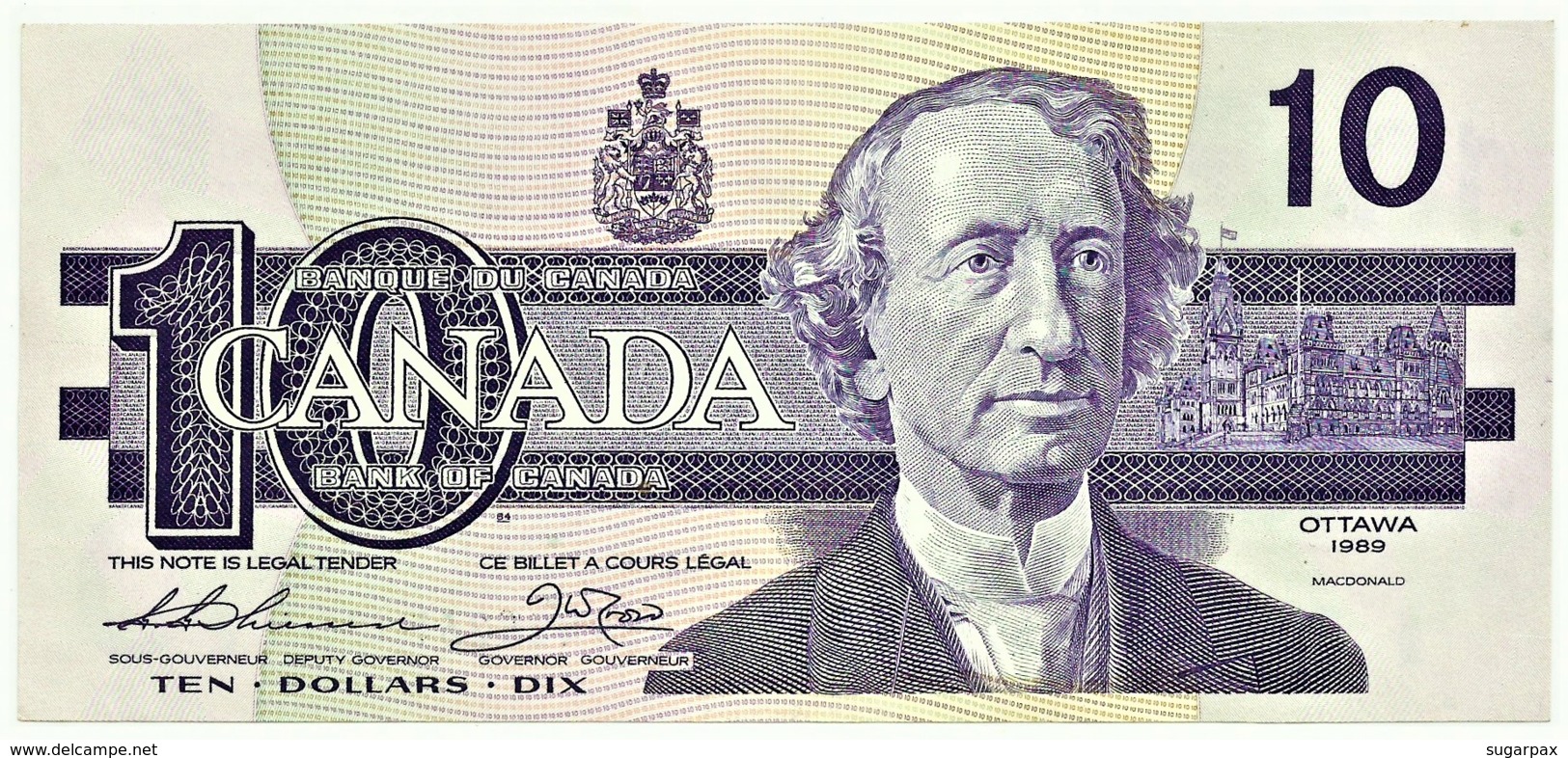 CANADA - 10 Dollars - 1989 - Pick: 96.a - Unc. - Sign. Thiessen / Crow - Canada