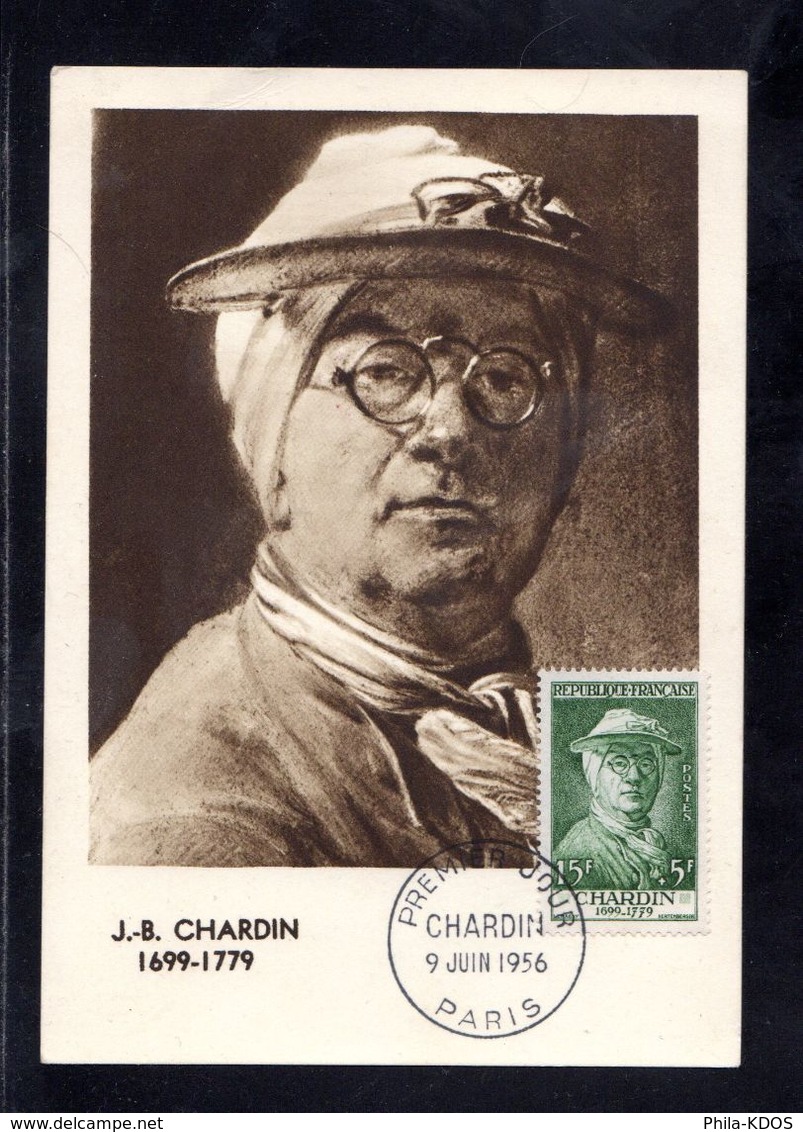 " J.B. CHARDIN " Sur Carte Maximum De 1956. N° YT 1069. Parfait état. CM - 1950-1959