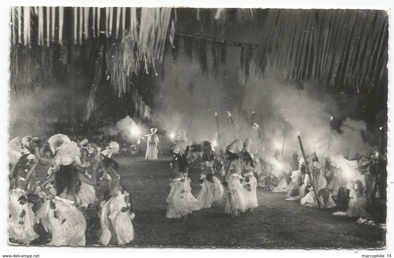 TAHITI FETE DU 14 JUILLET PAPEETE CARTE + TIMBRE 9FR+7FR 1960 - Polynésie Française