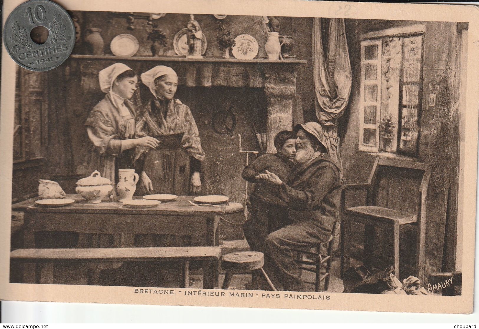 22 - Carte Postale Ancienne De Bretagne    Intérieur Marin   Pays Paimpolais - Personaggi