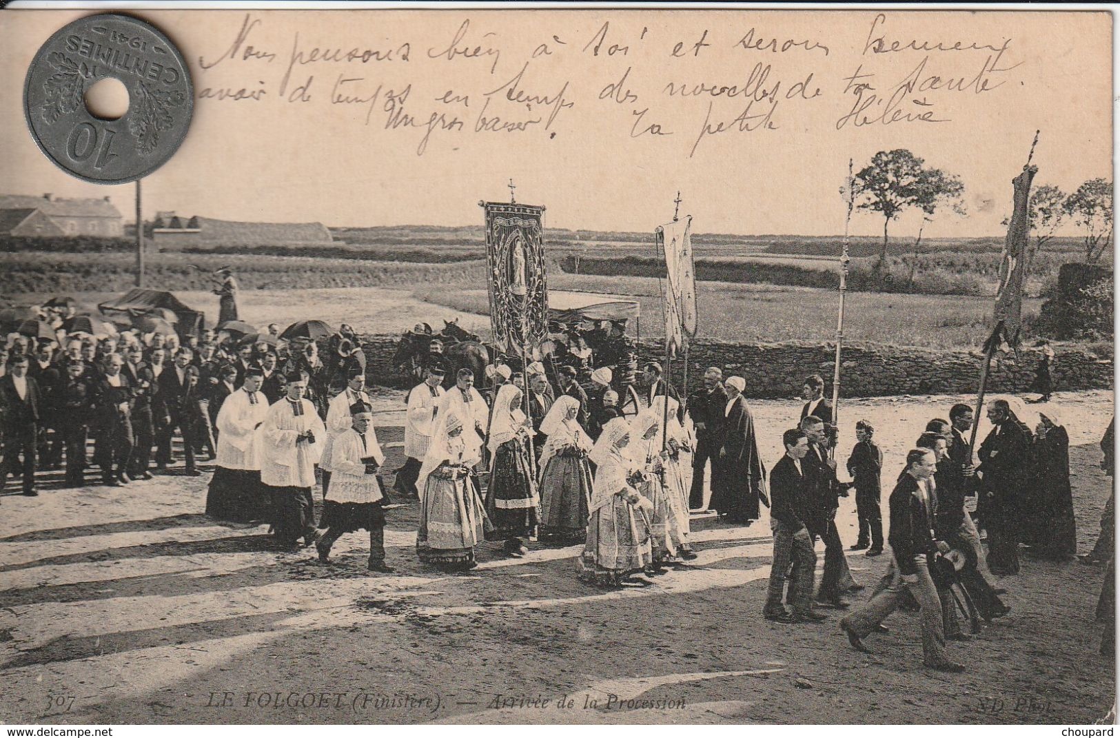 29 - Carte Postale Ancienne En Bretagne   Le Folgoet   Arrivée De La Procession - People