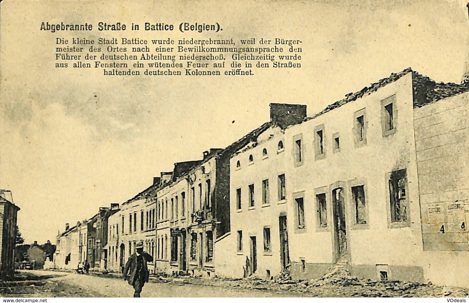 028 149 - CPA - Belgique - Abgebrannte Strasse In Battice - Herve