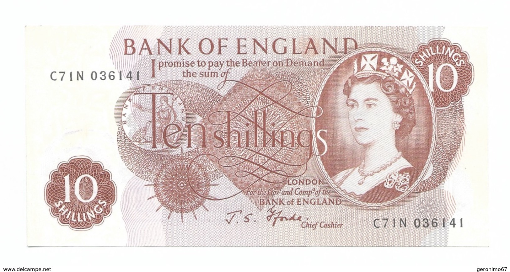 United Kingdom / Great Britain - Elizabeth II - 10 Shillings - UNC - 10 Shillings