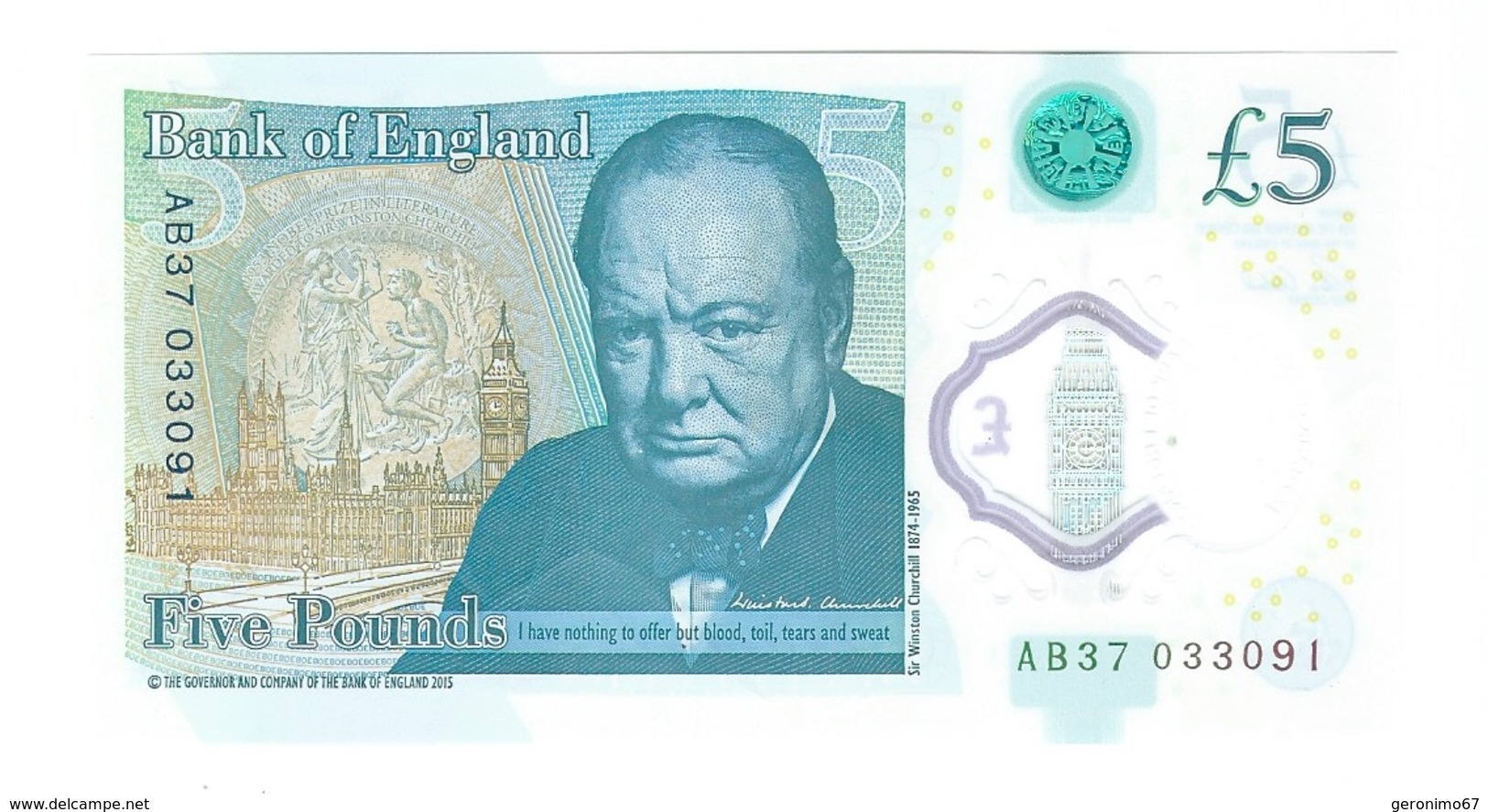 United Kingdom / Great Britain - Elizabeth II - 5 Pounds - UNC - 5 Pounds