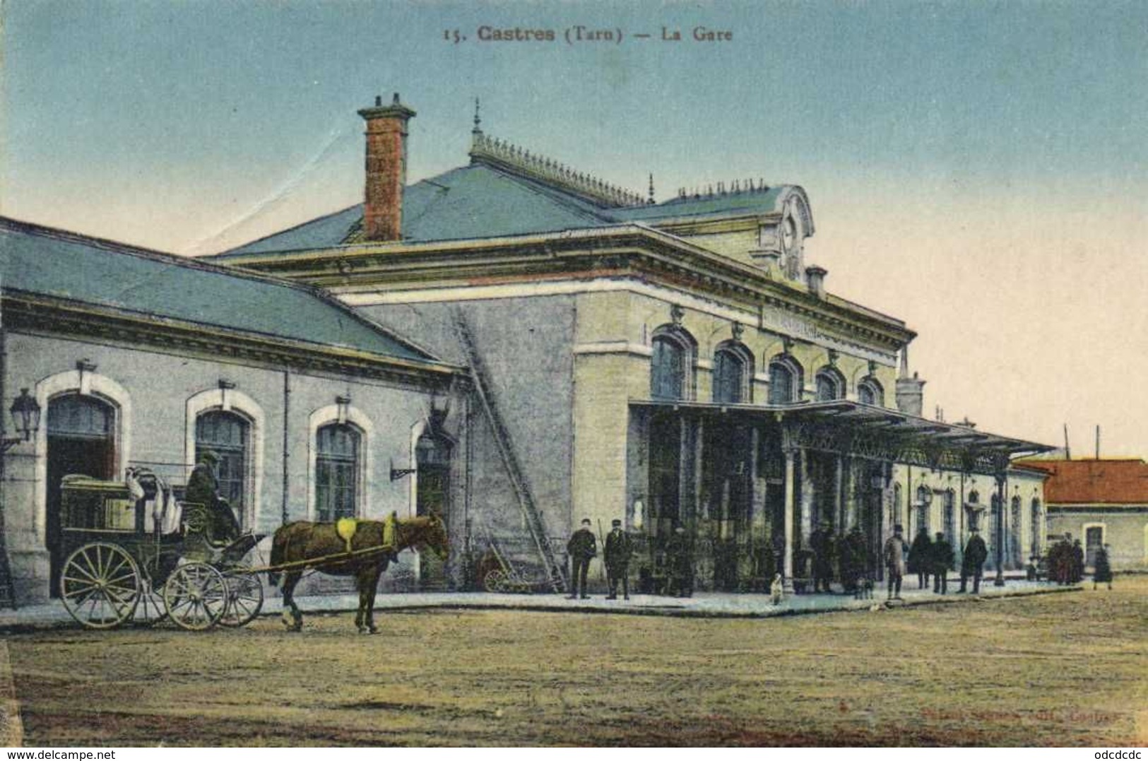 Castres ( Tarn) La Gare Diligence Colorisée RV - Castres