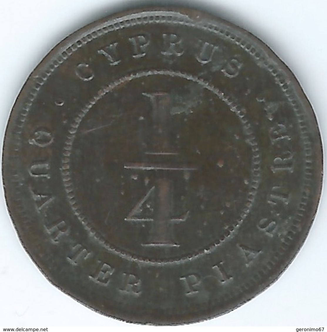 Cyprus - Victoria - 1895 - ¼ Piastre - KM1.1 - Bronze Coin - Chipre