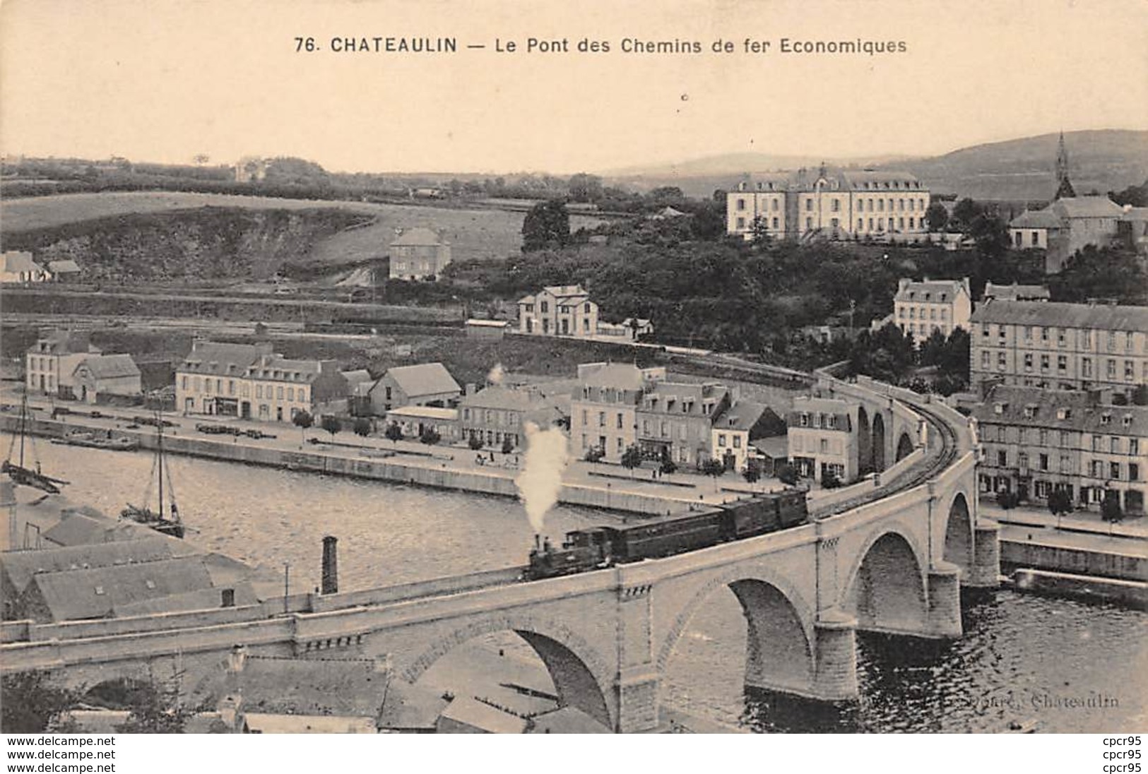 29 .n° 108420 .  Chateaulin . Train .le Pont Du Chemin De Fer Economique . - Châteaulin