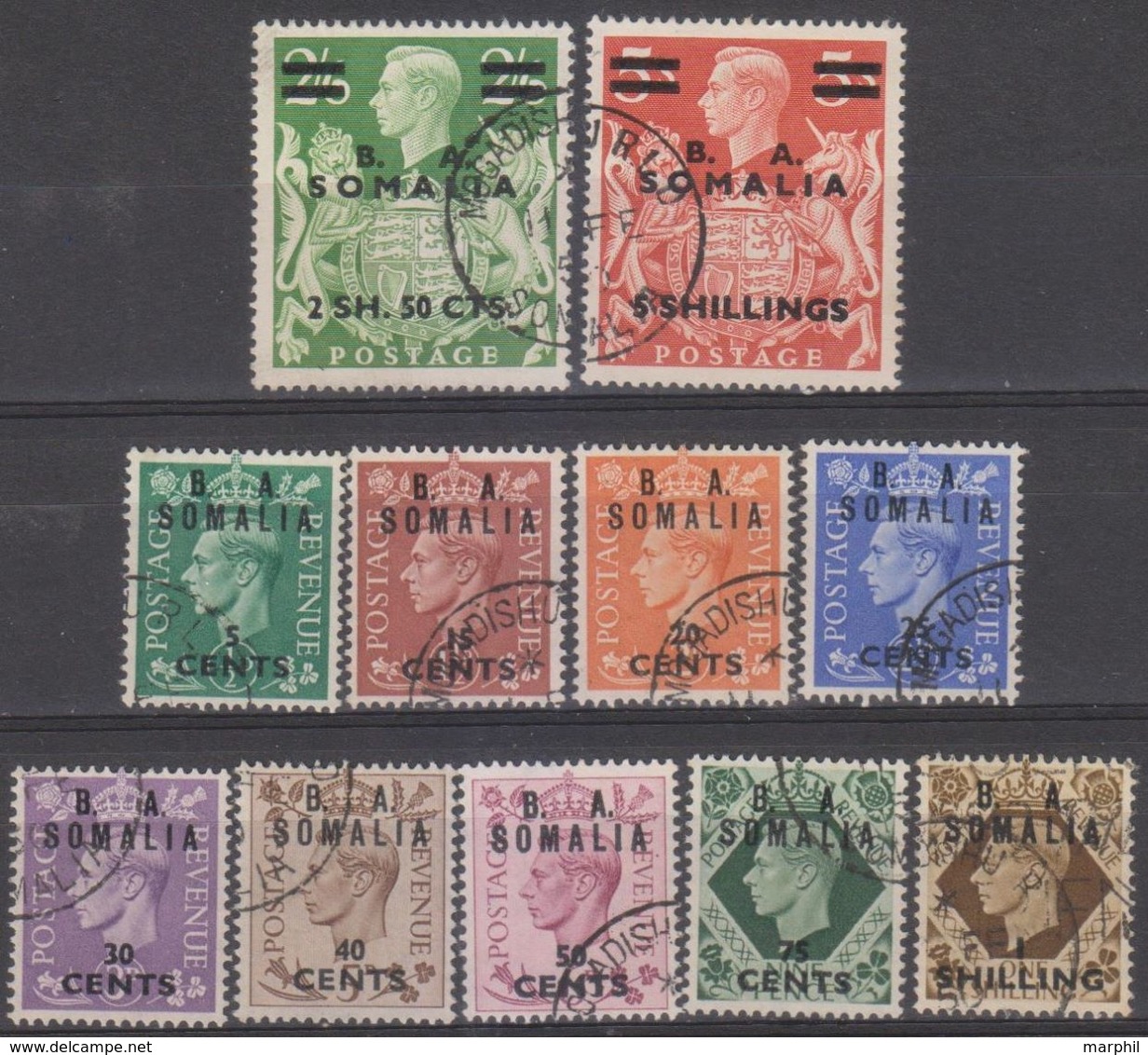 Somalia B.A.1950 SaN°21-31 11v Cpl (o) - Somalie