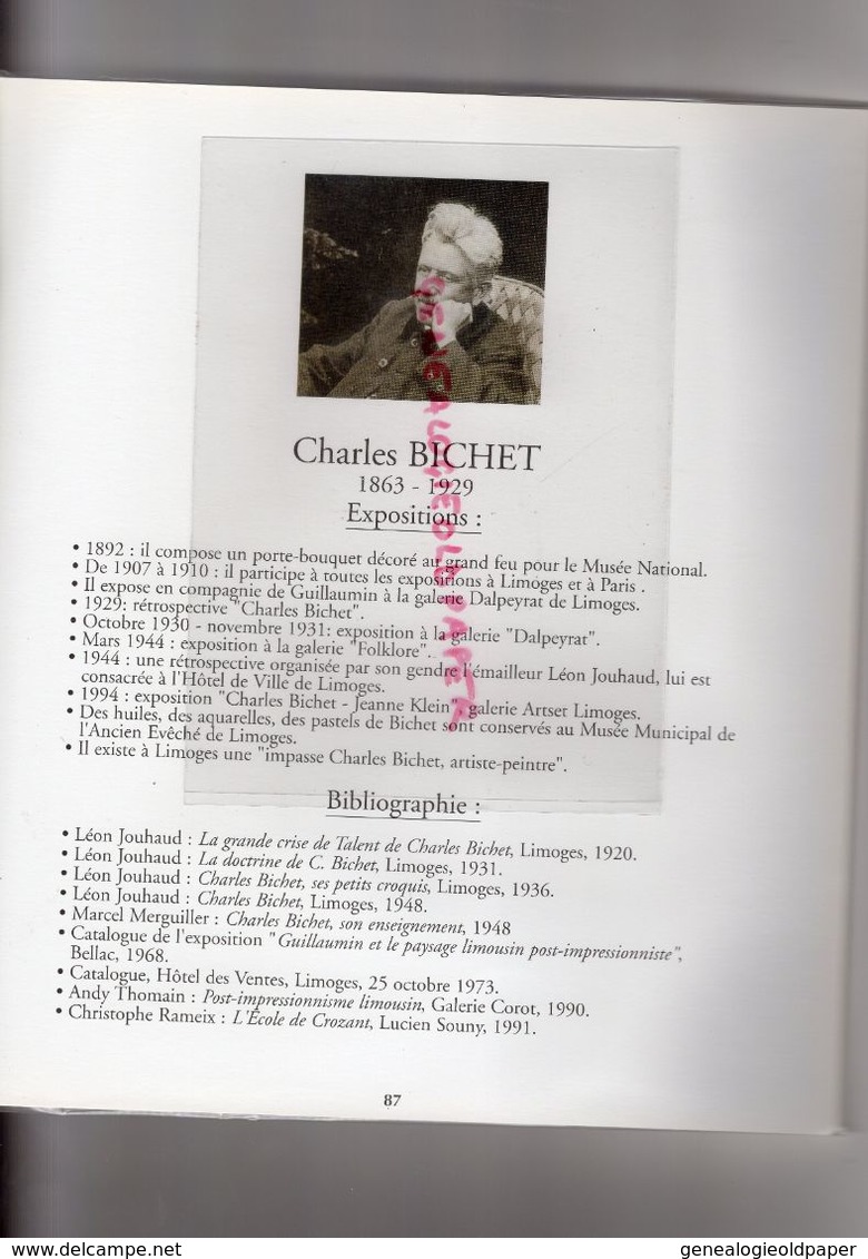 87- LIMOGES- CATALOGUE CHARLES BICHET HYVERNAUD-EXPOSITION GALERIE ARTSET 2002-PEINTRE -BUGEAT EYMOUTIERS MAS JAMBOST