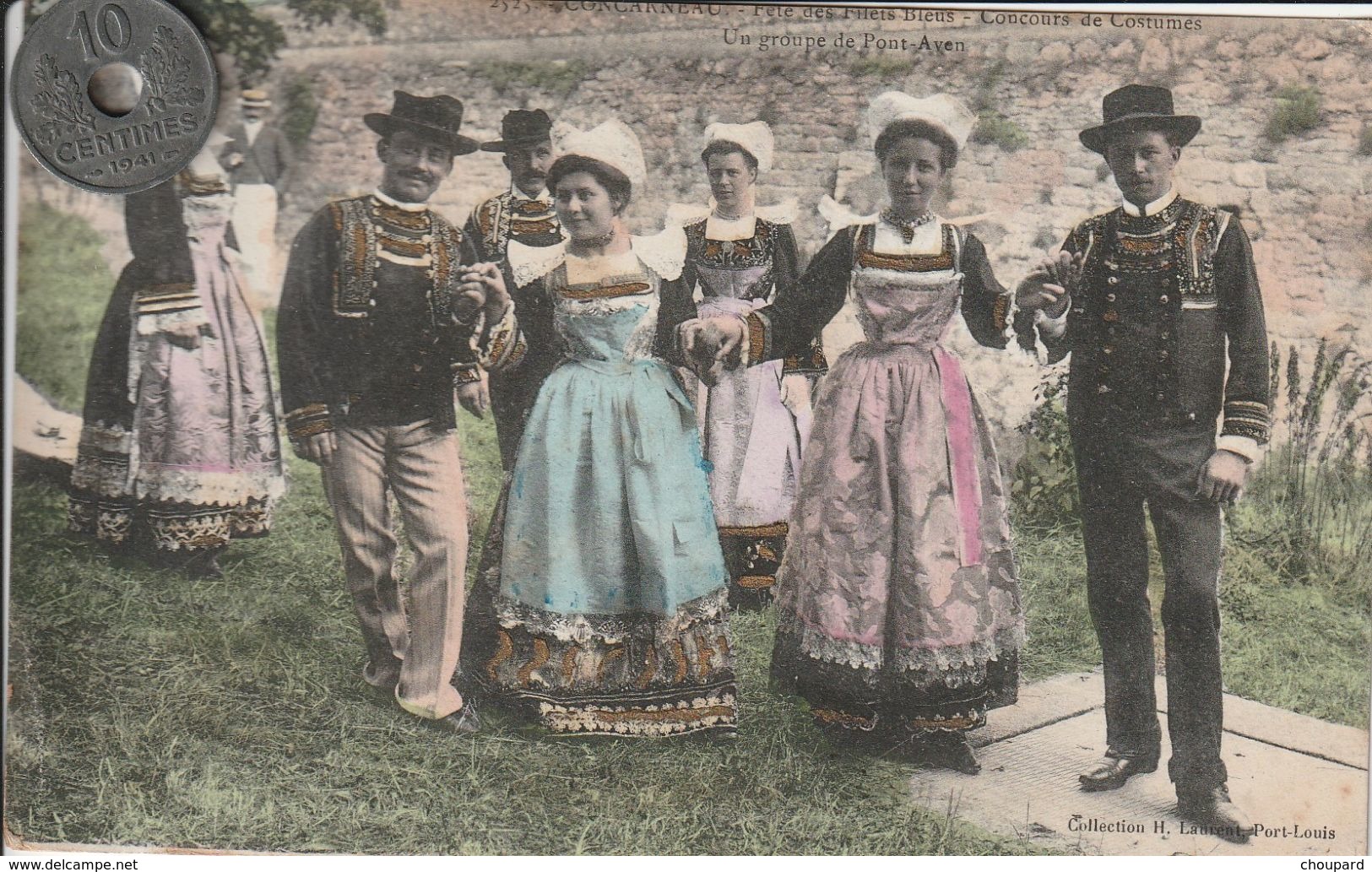 29 - Carte Postale Ancienne En Bretagne   CONCARNEAU   Fète Des Filets Des Filets Bleus   Concours De Costume Rs - Personen