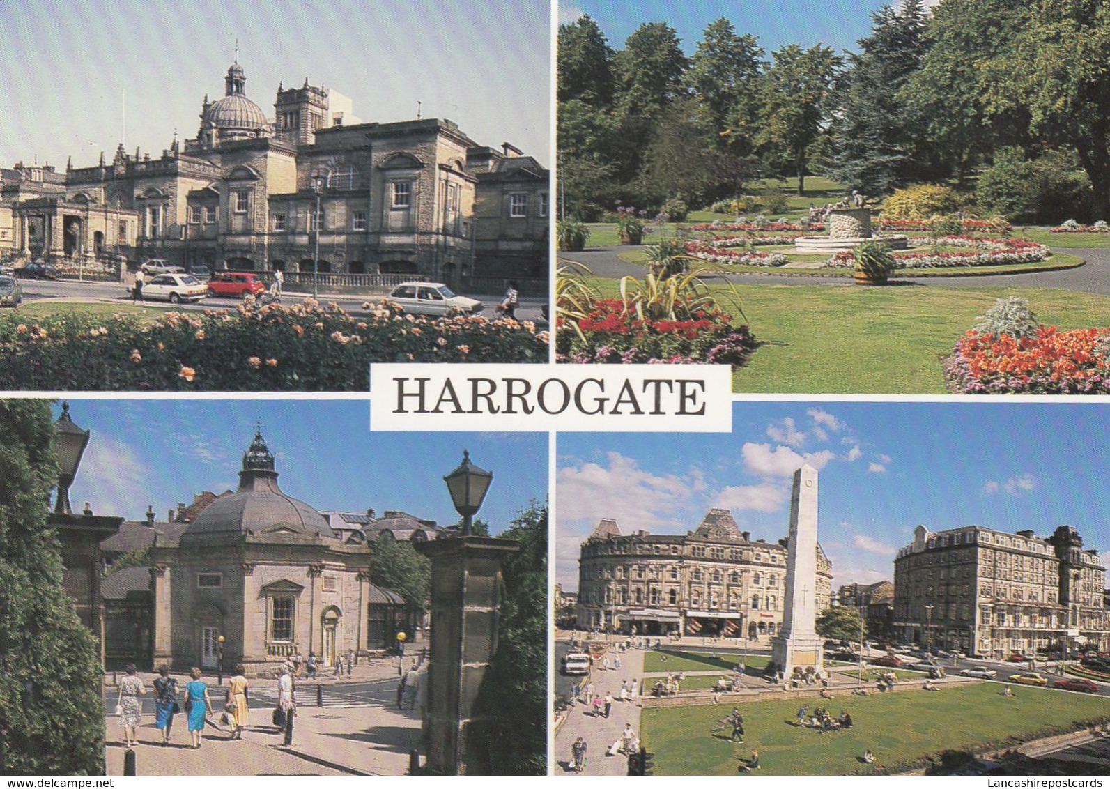 Postcard Harrogate Multiview Red Austin Mini Ford Escort & Mini Metro Top Left My Ref B24364 - Harrogate