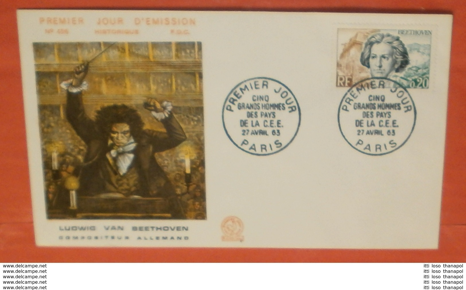 FRANKREICH 1432 Ludwig Van Beethoven - Komponist - Musik -- FDC Cover (2 Foto)(71979) - 1960-1969