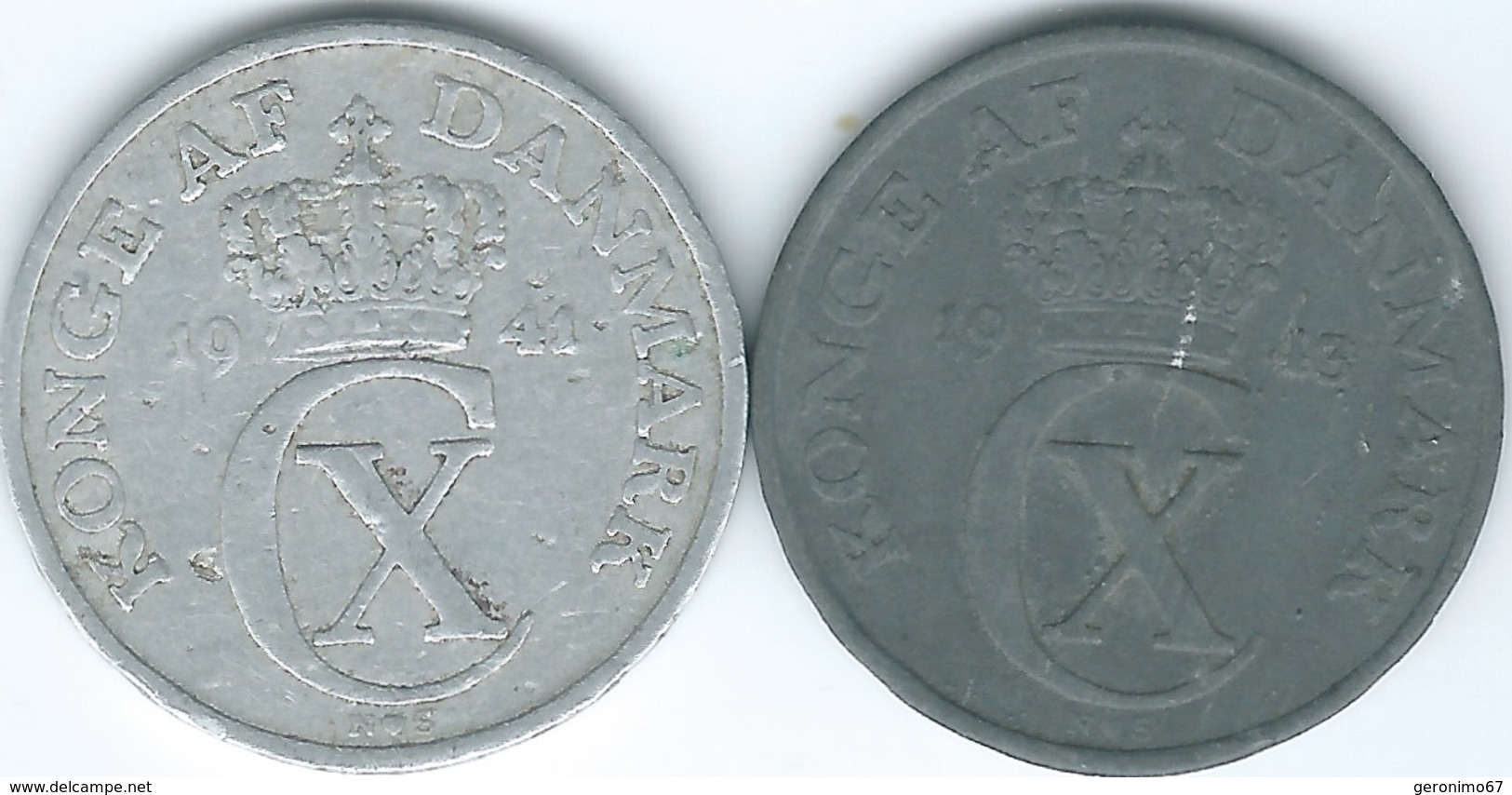 Denmark - Christian X - 5 Øre - 1941 (KM834) & 1943 (KM834a) - Danimarca