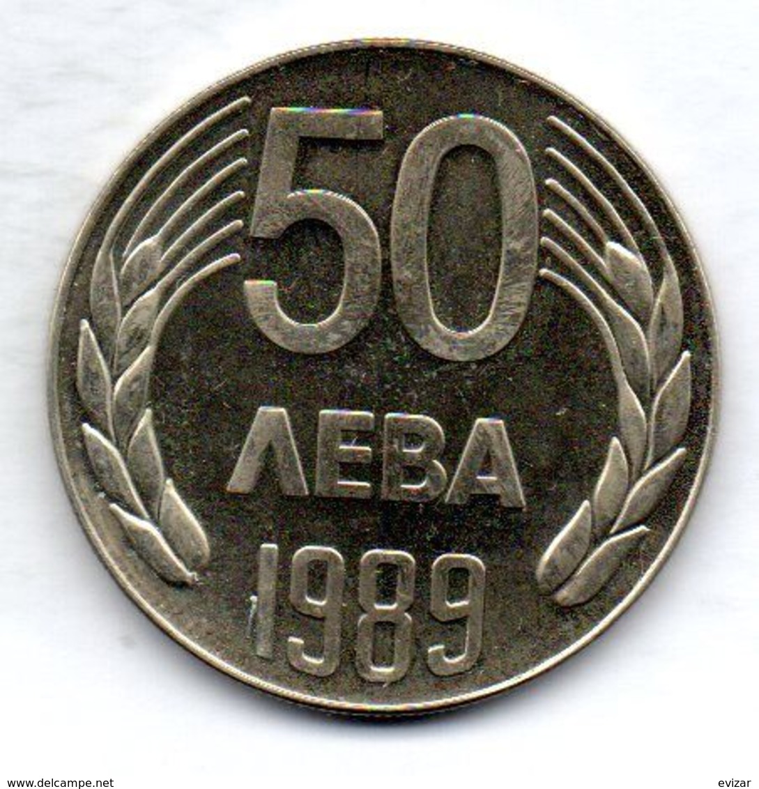 BULGARIA, 50 Leva, Copper-Nickel, Year 1989, KM #182 - Bulgarie