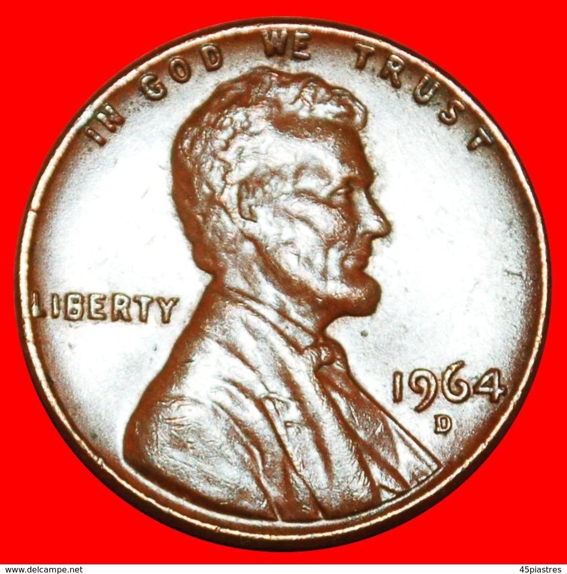 · MEMORIAL (1959-1982): USA ★ 1 CENT 1964D! LINCOLN (1809-1865) LOW START ★ NO RESERVE! - 1959-…: Lincoln, Memorial Reverse