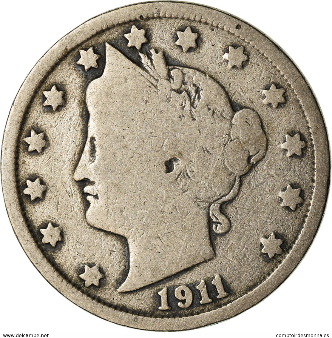 Monnaie, États-Unis, Liberty Nickel, 5 Cents, 1911, U.S. Mint, Philadelphie - 1883-1913: Liberty