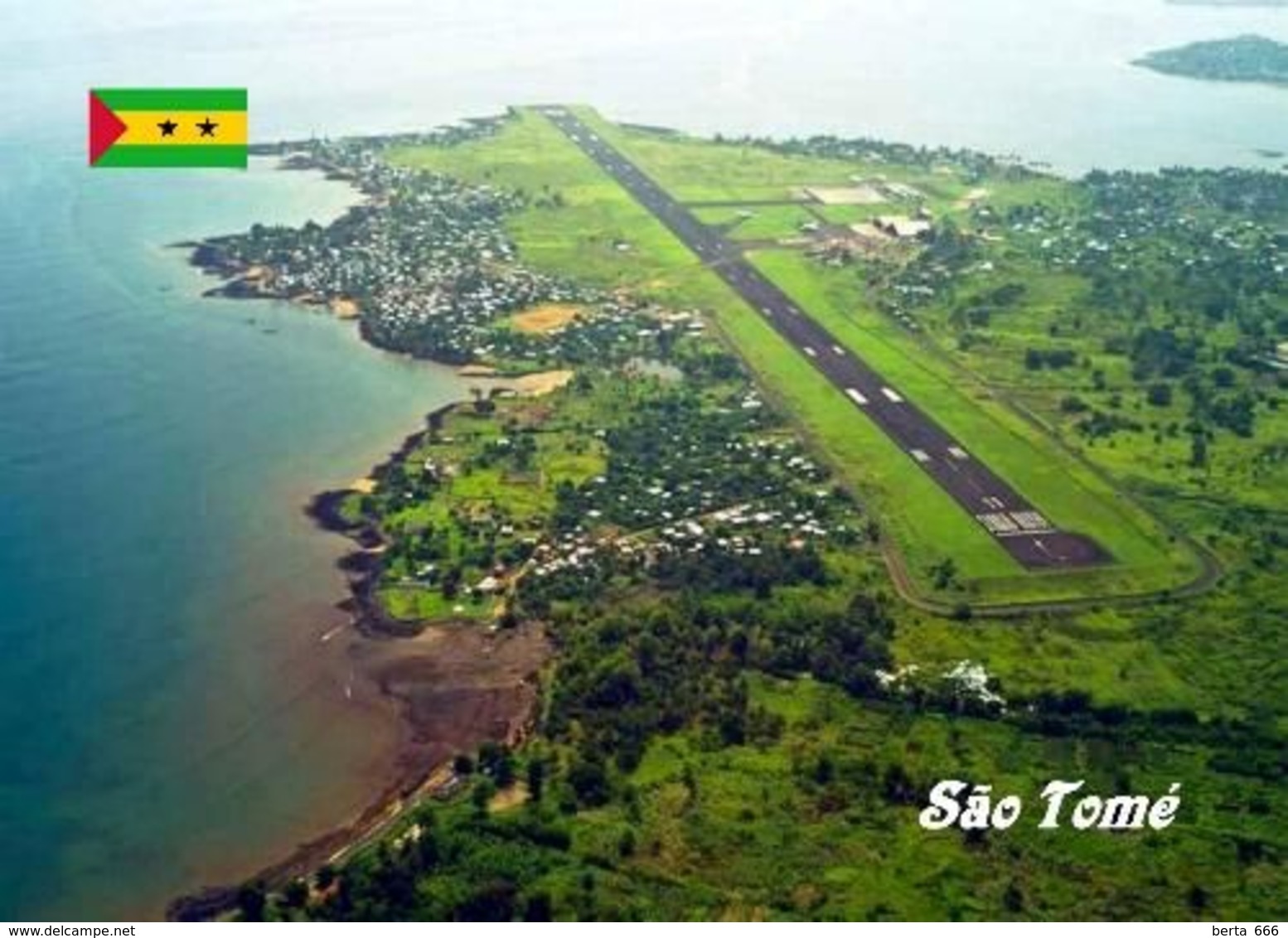 Sao Tome And Principe Islands Sao Tome Runway New Postcard - Sao Tome En Principe