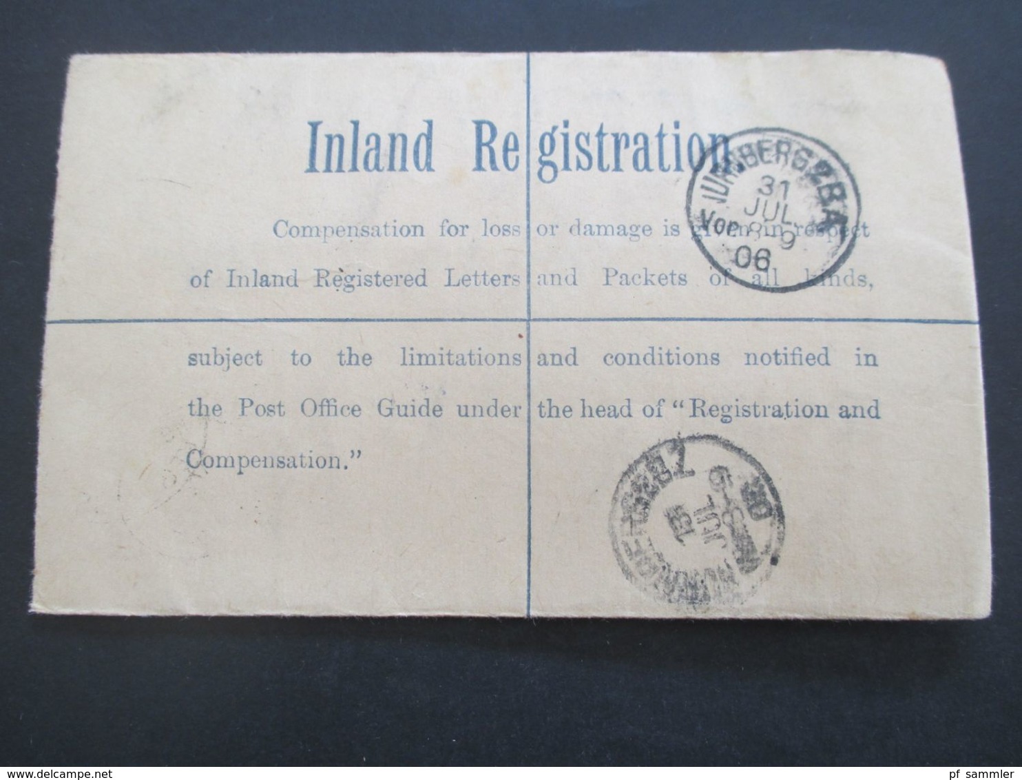 GB 1897 - Ca. 1931 Registered Letter Alle Mit Zusatzfrankaturen Nach Nürnberg Gesendet. Viele Stempel!! 37 Belege. - Lettres & Documents