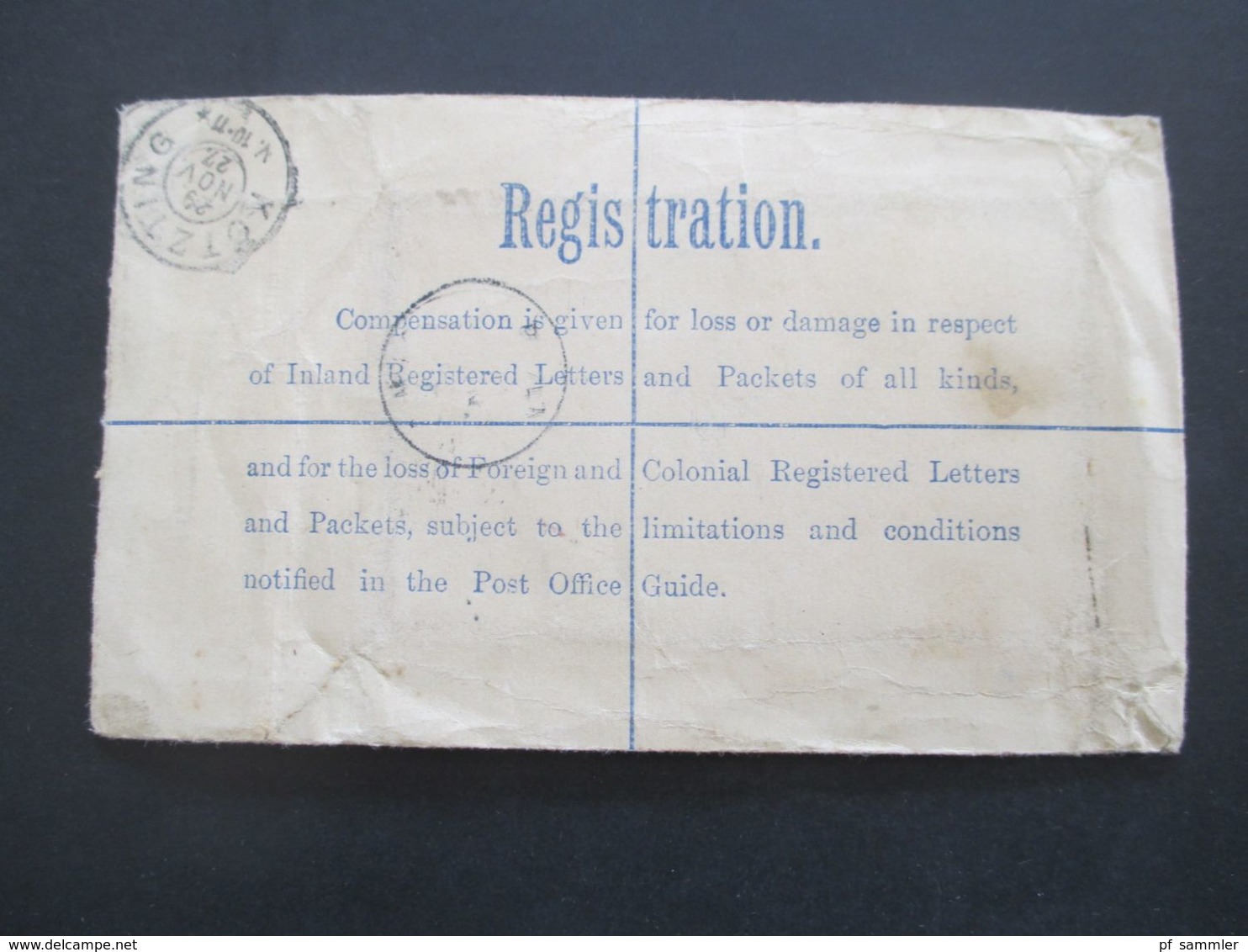GB 1897 - ca. 1931 Registered Letter alle mit Zusatzfrankaturen nach Nürnberg gesendet. Viele Stempel!! 37 Belege.
