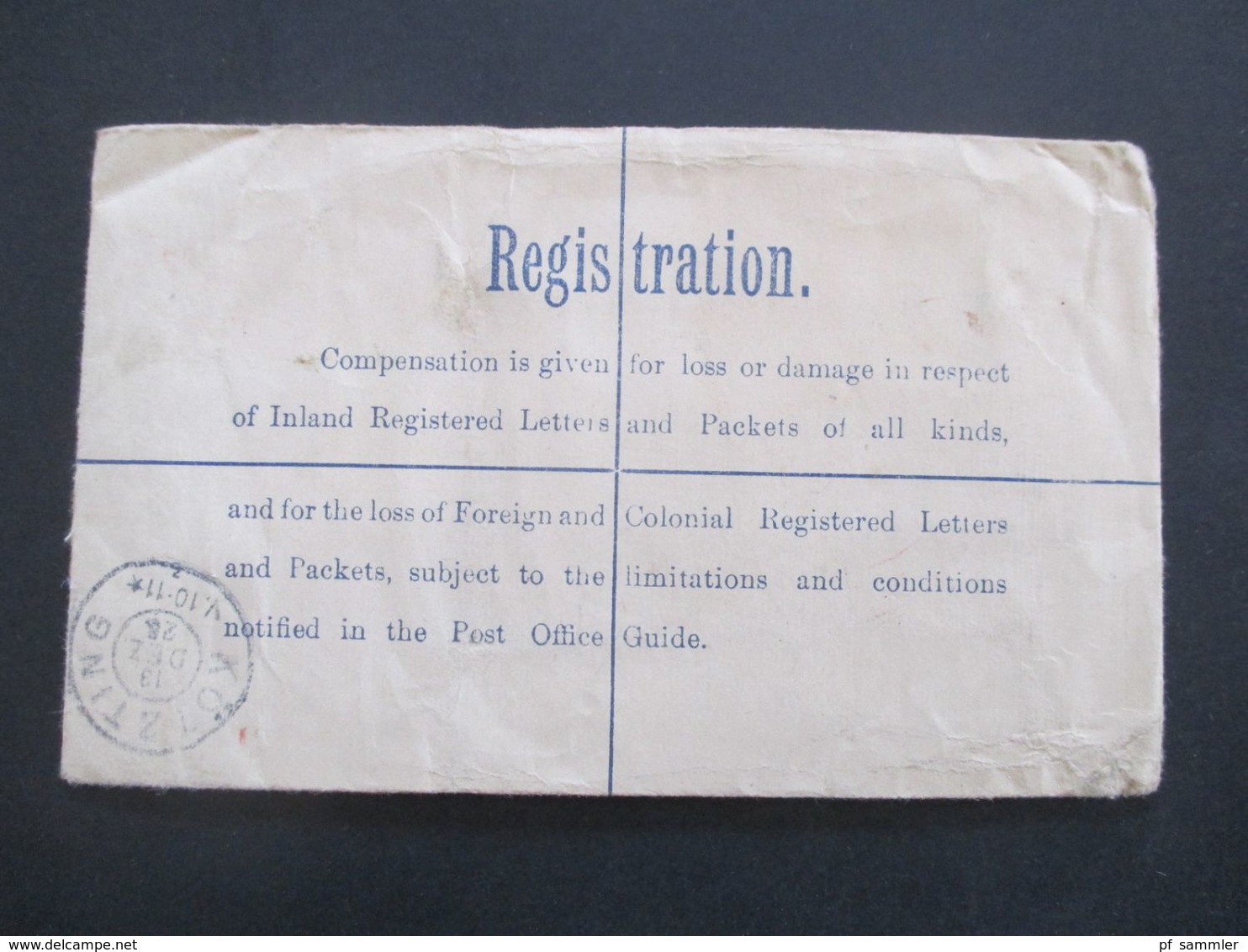 GB 1897 - ca. 1931 Registered Letter alle mit Zusatzfrankaturen nach Nürnberg gesendet. Viele Stempel!! 37 Belege.