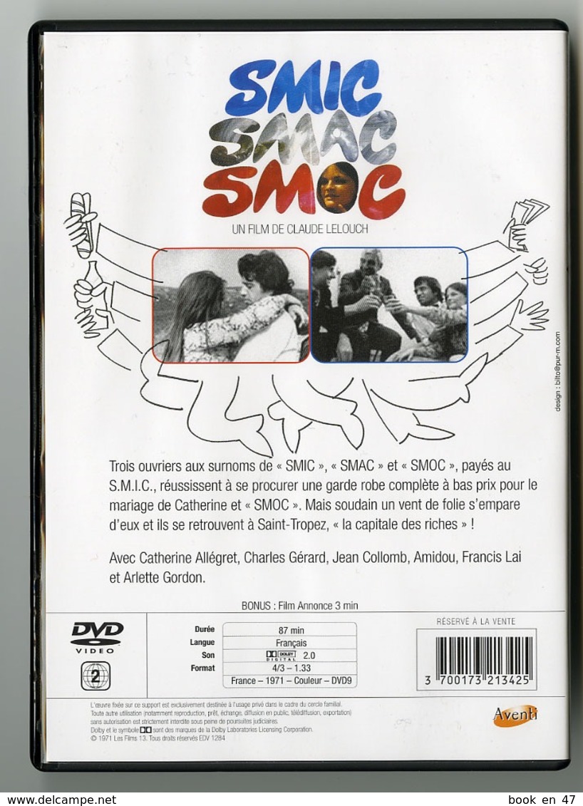{42009}  DVD " Smic Smac Smoc " Allegret Lai Gerard Collomb Amidou , Réalisation Lelouch  . " En Baisse " - Autres & Non Classés