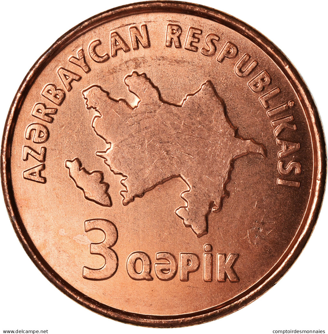 Monnaie, Azerbaïdjan, 3 Qapik, Undated (2006), SPL, Copper Plated Steel, KM:40 - Azerbeidzjan