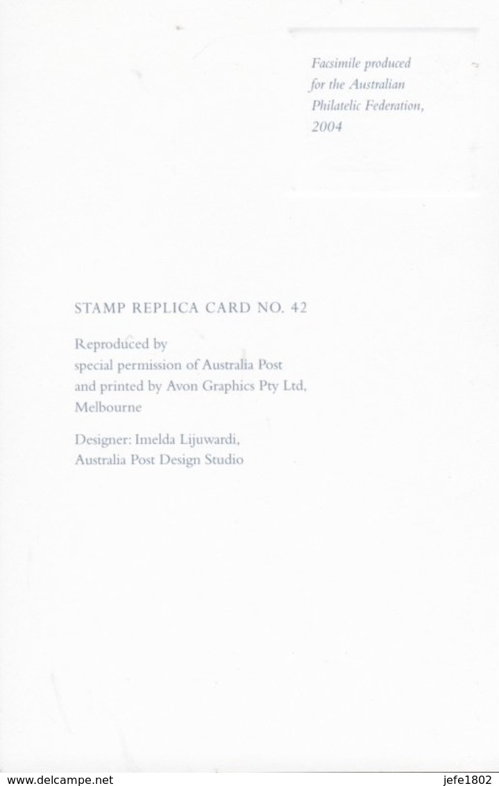 Facsimile Produced For The Australian Philatelic Federation, 2004 - Card N° 42 - Prove & Ristampe