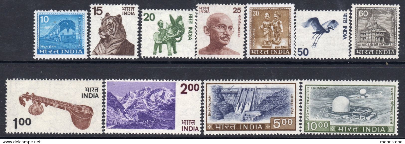 India 1974-83 Definitives Set Of 11, MNH, SG 729/38  (D) - Ungebraucht