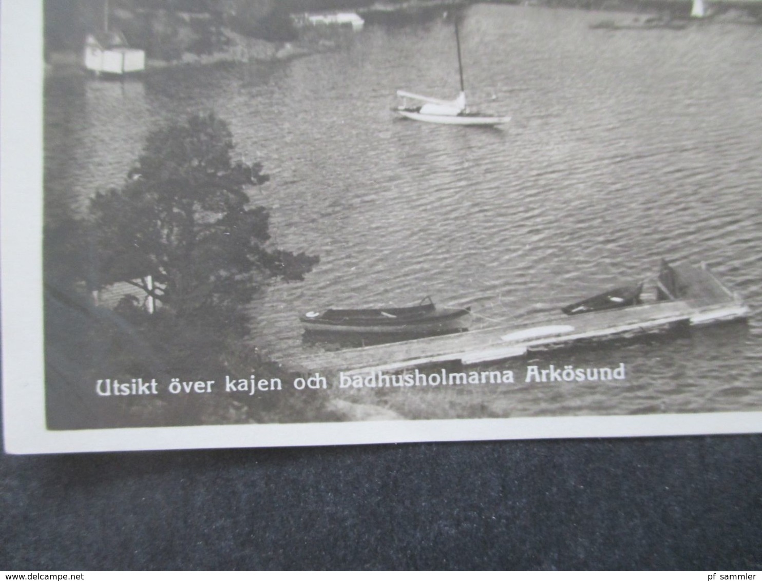 Schweden Echtfoto AK 1932 Utsikt över Kajen Och Badhusholmarna Arkösund - Suède
