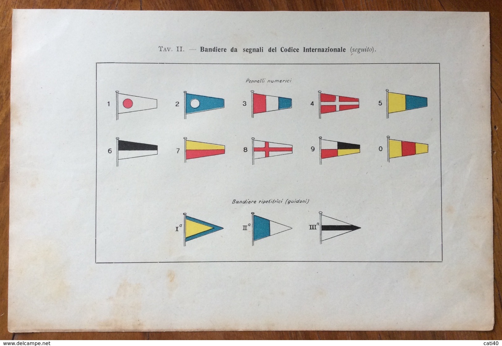 MILITARIA - BANDIERE DA SEGNALI DEL CODICE INTERNAZIONALE.  - VENTENNIO  Stampa 17x25 - Drapeaux