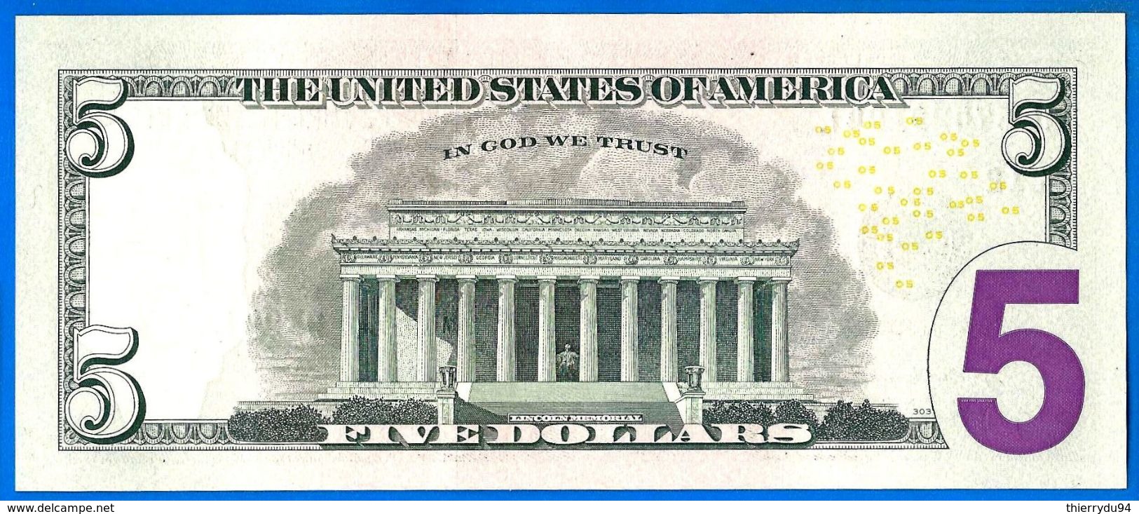 Usa 5 Dollars 2013 Neuf UNC Mint San Francisco L12 Suffixe L Etats Unis United States Dollars US Paypal Bitcoin OK - United States Notes (1862-1923)