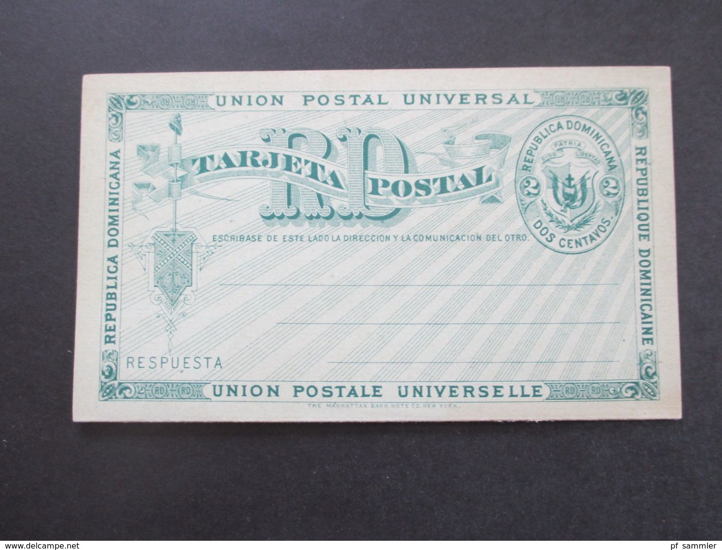 Republica Dominicana Um 1900 Ganzsache / Doppelkarte Tarjeta Postale Universelle Dos Centavos - Repubblica Domenicana