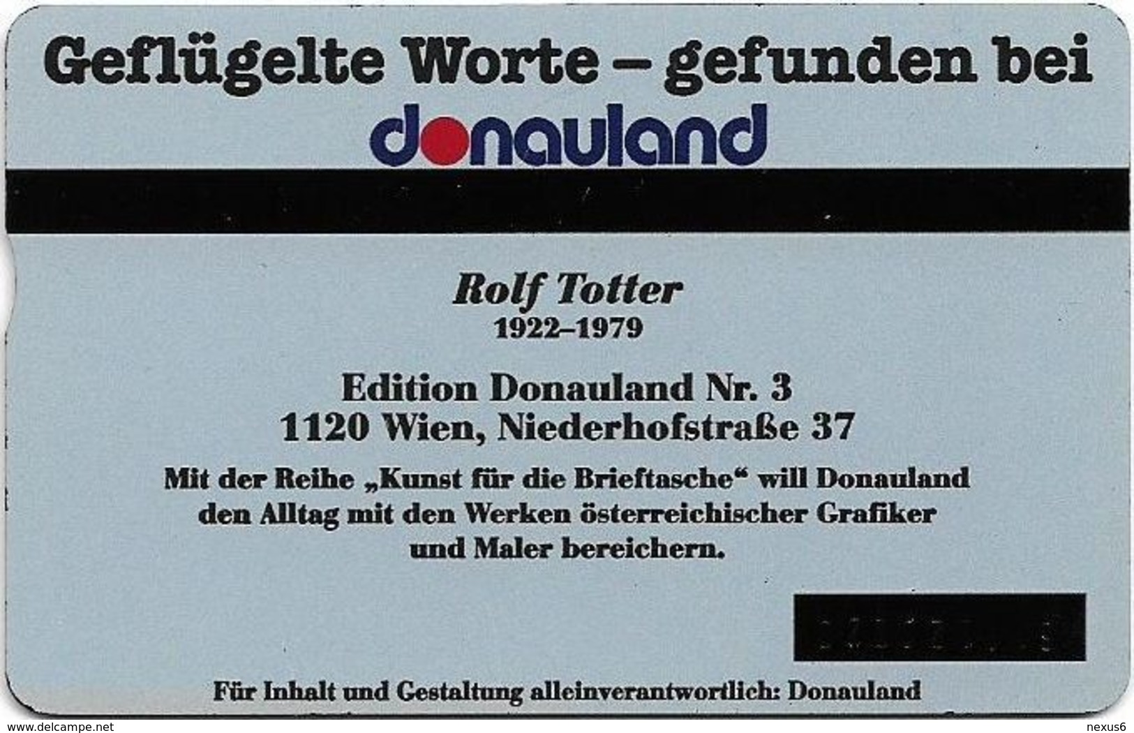 Austria - L&G - P Series - P701 - Donauland, Worte - 611L - 11.1996, 20öS, 20.000ex, Used - Austria