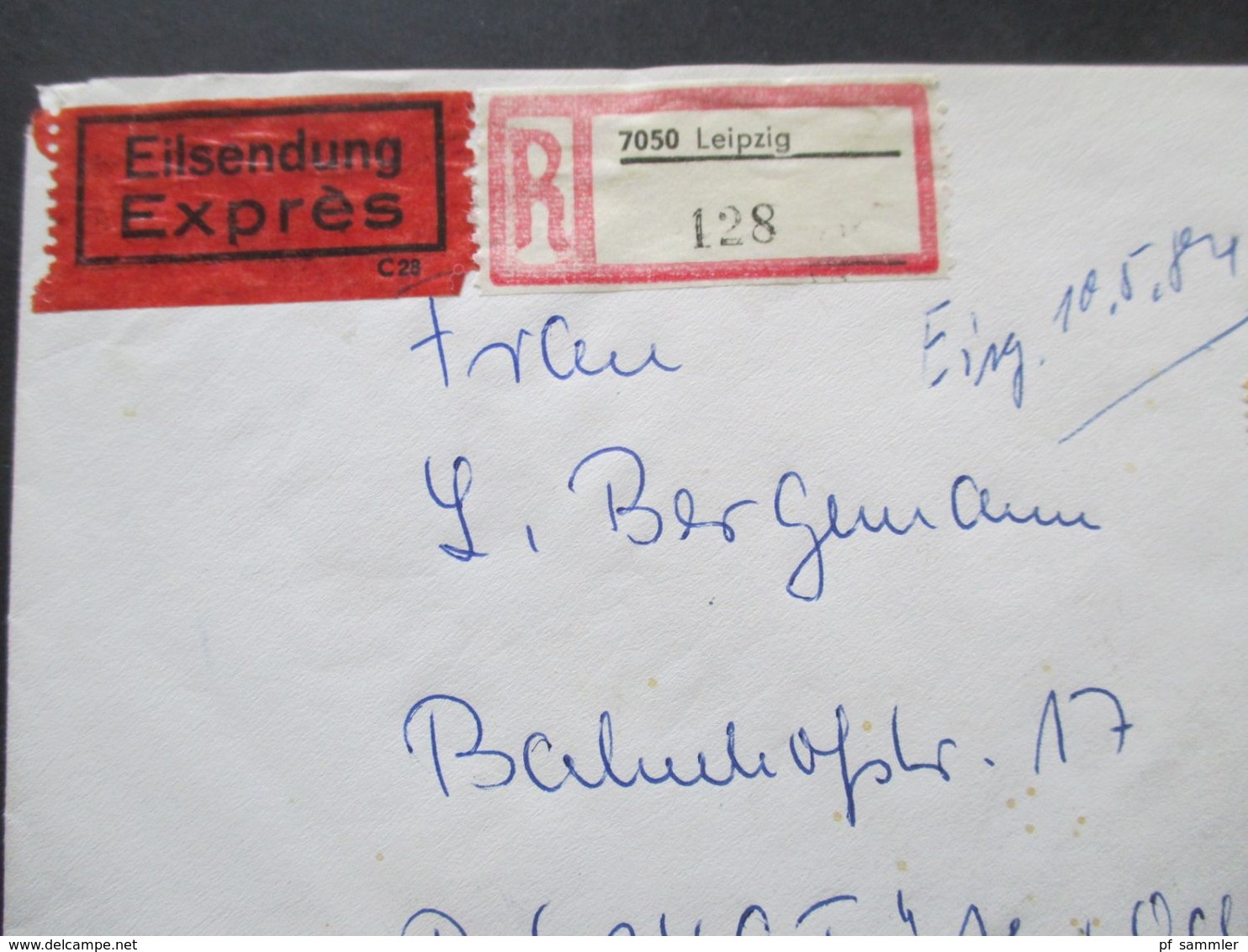 DDR 1983 / 84 Eilsendung Express 2 Belege Mit Vielen Stempeln Rückseitig! Leipzig - Fürth Odenwald - Cartas & Documentos